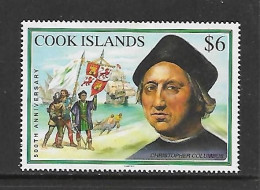 ILES COOK 1992 BATEAUX-C.COLOMB  YVERT N°1042 NEUF MNH** - Boten