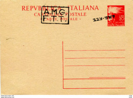 Trieste A - C. P. Lire 20 Democratica  - Sopr. A Mano A + B - Stamped Stationery