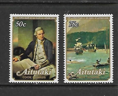 AITUTAKI 1979 BATEAUX-J.COOK  YVERT N°234/235 NEUF MNH** - Boten