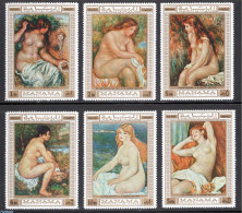 Manama 1970 Renoir Paintings 6v, Mint NH, Art - Modern Art (1850-present) - Nude Paintings - Paintings - Manama