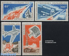 Central Africa 1972 Centraphilex, Space 4v, Mint NH, Nature - Transport - Camels - Philately - Post - Aircraft & Aviat.. - Post