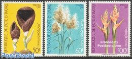 Ivory Coast 1981 Flowers 3v, Mint NH, Nature - Flowers & Plants - Nuevos