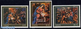 Malta 1986 Christmas, Paintings 3v, Mint NH, Religion - Christmas - Art - Paintings - Christmas