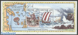 Faroe Islands 2002 Vikings S/s, Mint NH, Nature - Transport - Various - Birds - Ships And Boats - Maps - Boten