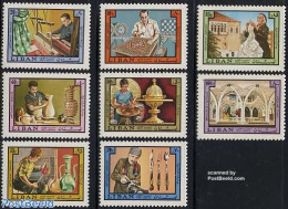 Lebanon 1973 Textile 8v, Mint NH, Sport - Various - Chess - Textiles - Schach