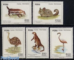 Peru 1973 Animal Protection 5v, Mint NH, Nature - Animals (others & Mixed) - Birds - Flamingo - Other & Unclassified