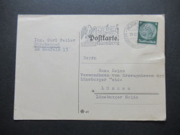 3.Reich 1938 Fern PK Mit MS Nürnberg Die Stadt Der Reichsparteitage Abs. Stempel Carl Feller, Krupp Lastwagen Nürnberg - Storia Postale