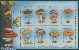 Angola 1999 Mushrooms 8v M/s, Russula Nigricans, Mint NH, Nature - Mushrooms - Mushrooms