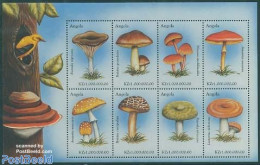 Angola 1999 Mushrooms 8v M/s, Russula Nigricans, Mint NH, Nature - Mushrooms - Pilze