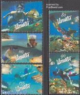 Vanuatu 2003 Snorkling 5v, Mint NH, Nature - Sport - Various - Fish - Diving - Tourism - Poissons