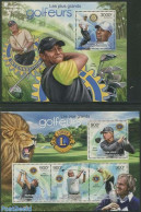 Central Africa 2012 Great Golfers, Lions Club, Rotary Club 2 S/s, Mint NH, Sport - Various - Golf - Sport (other And M.. - Golf