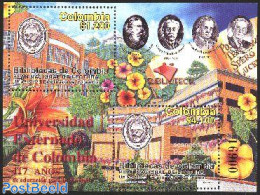 Colombia 2003 University Library S/s, Mint NH, Nature - Science - Flowers & Plants - Education - Art - Libraries - Colombie
