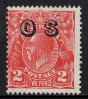 AUSTRALIA 1932  2d GOLDEN - SCARLET  KGV STAMP (OVP "OS")  PERF.13.1/2 X 12.1/2 CofA WMK SG.O130  MNH - Nuovi