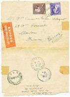 BELGIQUE LAC 1951 BRUXELLES BRUSSEL LETTRE EXPRES SPOEDBESTELLING => MENTON FRANCE - Lettres & Documents