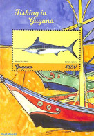 Guyana 2018 Fishing In Guyana S/s, Mint NH, Nature - Transport - Fish - Ships And Boats - Fishes