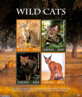 Liberia 2018 Wild Cats 4v M/s, Mint NH, Nature - Animals (others & Mixed) - Cat Family - Cats - Wild Mammals - Other & Unclassified