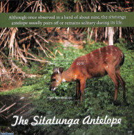 Gambia 2020 The Sitatunga Antelope S/s, Mint NH, Nature - Animals (others & Mixed) - Wild Mammals - Gambia (...-1964)