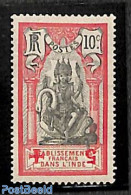 French India 1916 Red Cross, Inverted Overprint, Unsued, Mint NH, Health - Red Cross - Ongebruikt