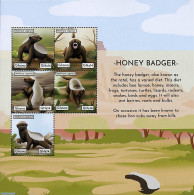 Ghana 2023 Honey Badger 5v M/s, Mint NH, Nature - Animals (others & Mixed) - Otros & Sin Clasificación