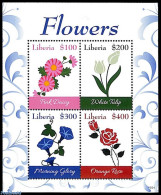 Liberia 2019 Flowers 4v M/s, Mint NH, Nature - Flowers & Plants - Autres & Non Classés