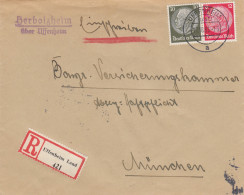 Einschreiben Herbolzheim über Uffenheim Nach München 1933 - Cartas & Documentos