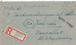 Einschreiben Iffezheim über Rastatt Nach Karlsruhe 1946 - Cartas & Documentos