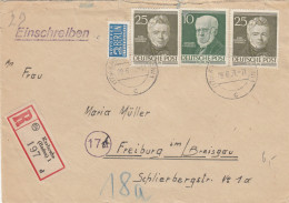 Berlin: Einschreiben Aus Karlsruhe Nach Freibug 1954 - Lettres & Documents