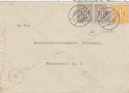 Brief Aus Hude/Oldenburg Nach Oldenburg 1945, Marke Beschädigt - Storia Postale