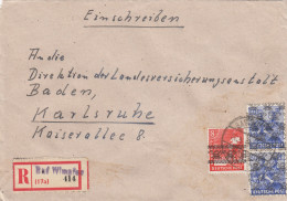 Einschreiben Bad Wimpfen 1948 Nach Karlsruhe - Cartas & Documentos