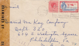 1943: Bahamas, Nassau To Philadelphia, Pa, USA, Censor - Bahamas (1973-...)