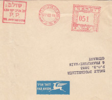 1967/68: 2x Wrapper Tel Aviv To Franfurt Via Air Mail - Altri & Non Classificati