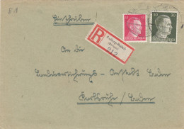 Einschreiben Freiburg Haslach Nach Karlsruhe 1943 - Lettres & Documents