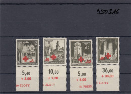 GG Generalgouvernement MiNr. 52-55, Postfrisch, **, Alle Marken Mit Unterrand - Bezetting 1938-45