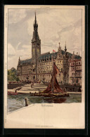 Künstler-AK Carl Biese: Hamburg, Rathaus Mit Segelboot  - Other & Unclassified