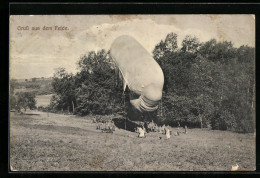 AK Ballon Im Felde  - Fesselballons