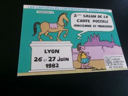"2e SALON DE LA CARTE POSTALE..LYON 1982" ..illustration Signe DUBOUILLON - Bolsas Y Salón Para Coleccionistas