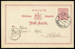 1875, Altdeutschland Württemberg, P 16, Brief - Autres & Non Classés
