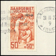 1927, Saar, 124, Briefst. - Autres & Non Classés