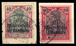 1900, Deutsche Auslandspost Marokko, 13+15, Briefst. - Deutsche Post In Der Türkei