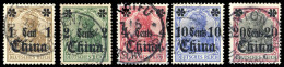 1905, Deutsche Auslandspost China, 28-32, Gest. - Deutsche Post In China