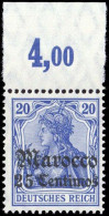 1906, Deutsche Auslandspost Marokko, 37 P OR, ** - Turquie (bureaux)