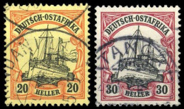 1905, Deutsche Kolonien Ostafrika, 26+27, Gest. - Duits-Oost-Afrika