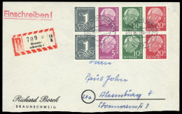 1960, Bundesrepublik Deutschland, W 18 YII (2) U.a., Brief - Zusammendrucke