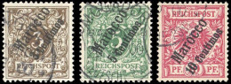 1899, Deutsche Auslandspost Marokko, 1-3, Gest. - Turquia (oficinas)