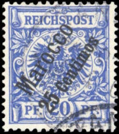 1899, Deutsche Auslandspost Marokko, 4, Gest. - Turquie (bureaux)