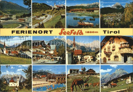 72443155 Seefeld Tirol Schwimmbad Pferde Kirche Seefeld In Tirol - Sonstige & Ohne Zuordnung