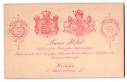Fotografie Louis Held, Weimar, Marienstr. 1, Wappen Thüringens Und Grossbritanniens  - Anonymous Persons