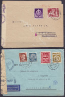 Allemagne - Lot De 2 L. Càpt HAMBURG 1942 & 1943 Pour GOES (Pays-Bas) & LISSABON (Lisboa Portugal) - Bandes Et Cachets C - Cartas & Documentos