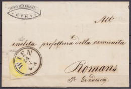 L. Imprimé Publicitaire Affr. 2kr Càd WIEN /21.7 (1863) Pour ROMANS France - Lettres & Documents