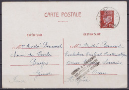 EP CP 1f20 Brun Pétain De Bruges Gironde Càd LE BOUSCAT /19-11-1942 Pour ORAN Algérie - Griffe "RETOUR A L'ENVOYEUR / RE - Guerre De 1939-45